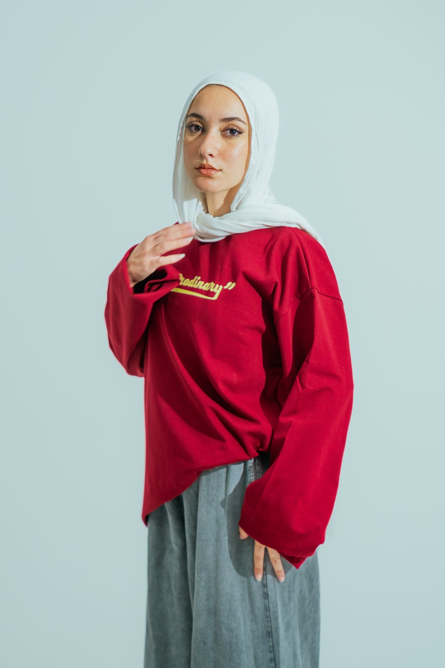"Extraordinary" Oversized Long Sleeve - Burgundy
