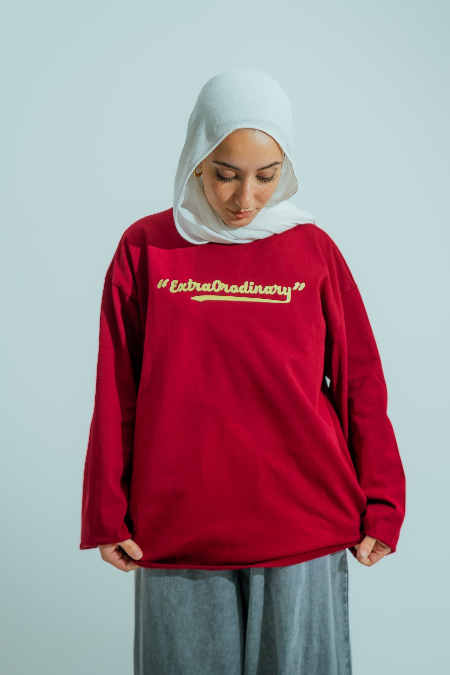 "Extraordinary" Oversized Long Sleeve - Burgundy